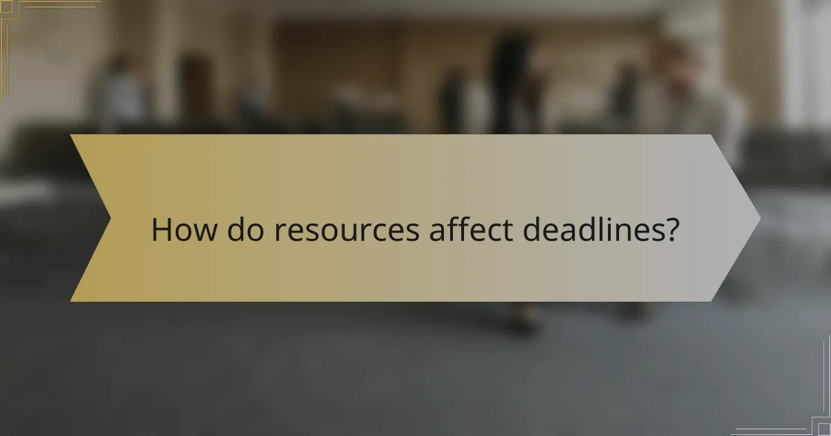 How do resources affect deadlines?