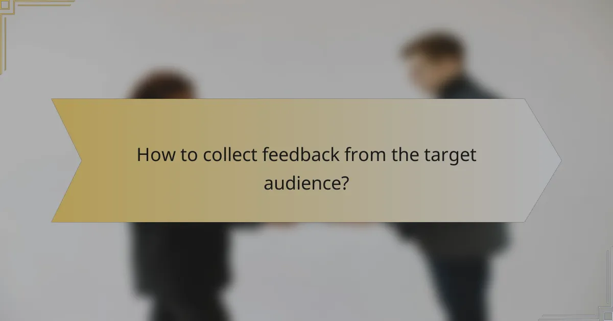 How to collect feedback from the target audience?
