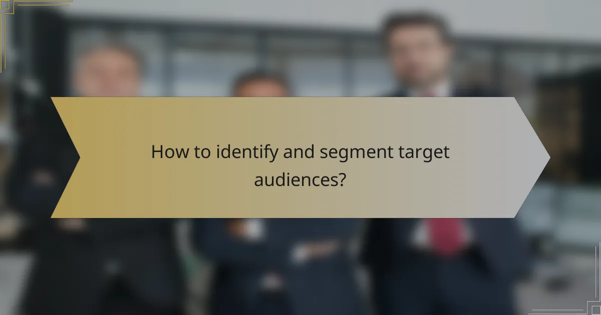 How to identify and segment target audiences?