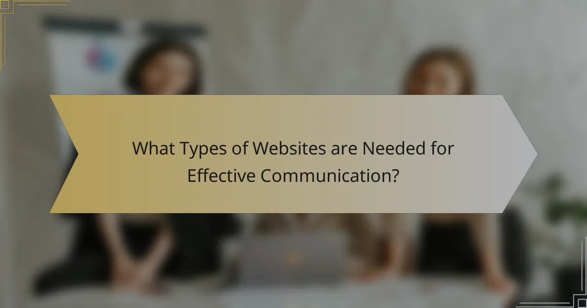 What Types of Websites are Needed for Effective Communication?
